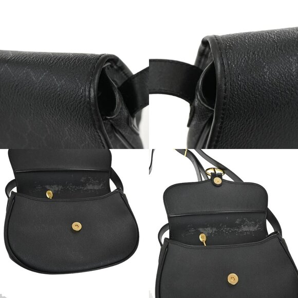 CHRISTIAN DIOR Logo Honeycomb Shoulder Bag PVC Leather Black GHW France 38YH770 - Picture 9 of 14